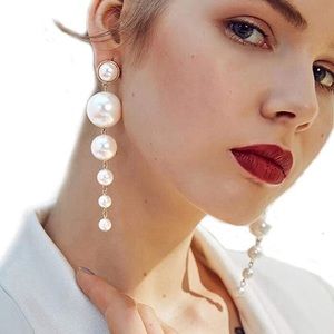 Long Faux Pearl Earrings 💞